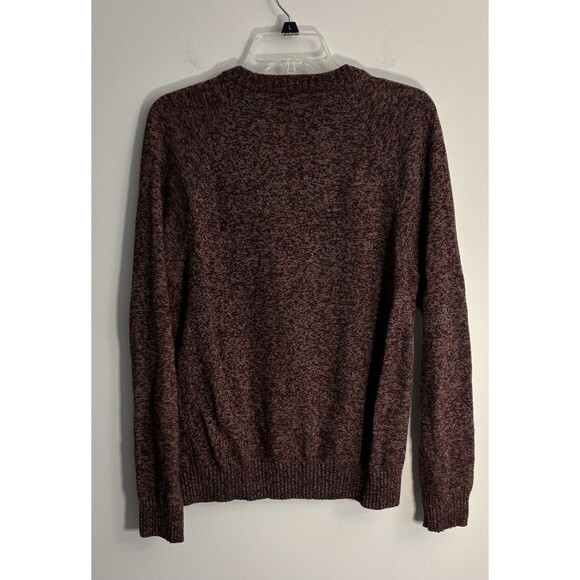 THEORY Eston T Quake Red Marled Pullover Sweater Men Large Crew Neck Knit - Picture 4 of 11